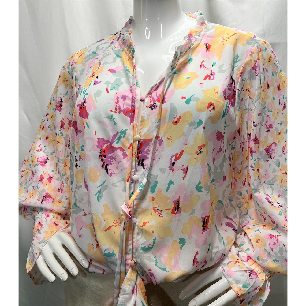 Springtime blouse just in time for bloom floral-inspired soft & feminine